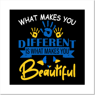 Different Makes You Beautiful Down Syndrome Awareness Women Posters and Art